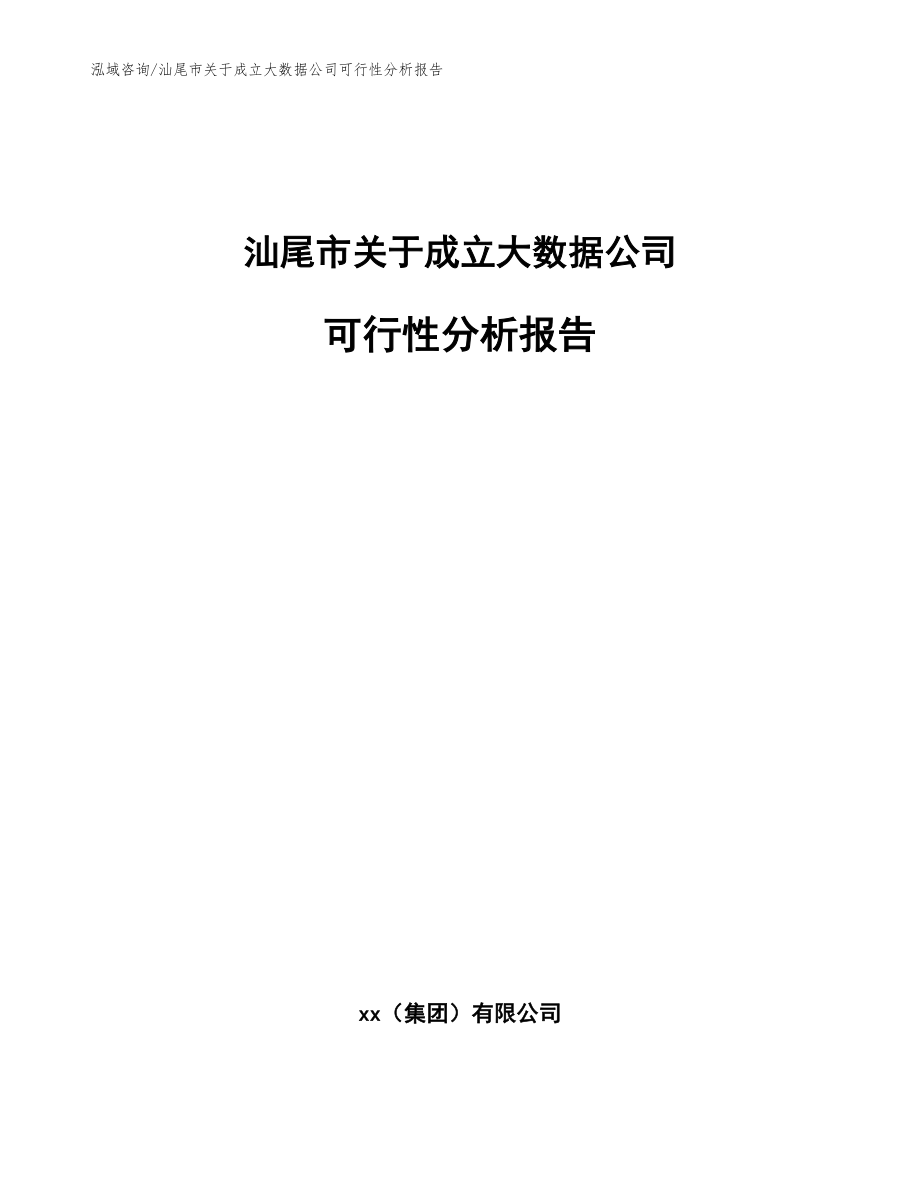 汕尾市关于成立大数据公司可行性分析报告模板参考_第1页