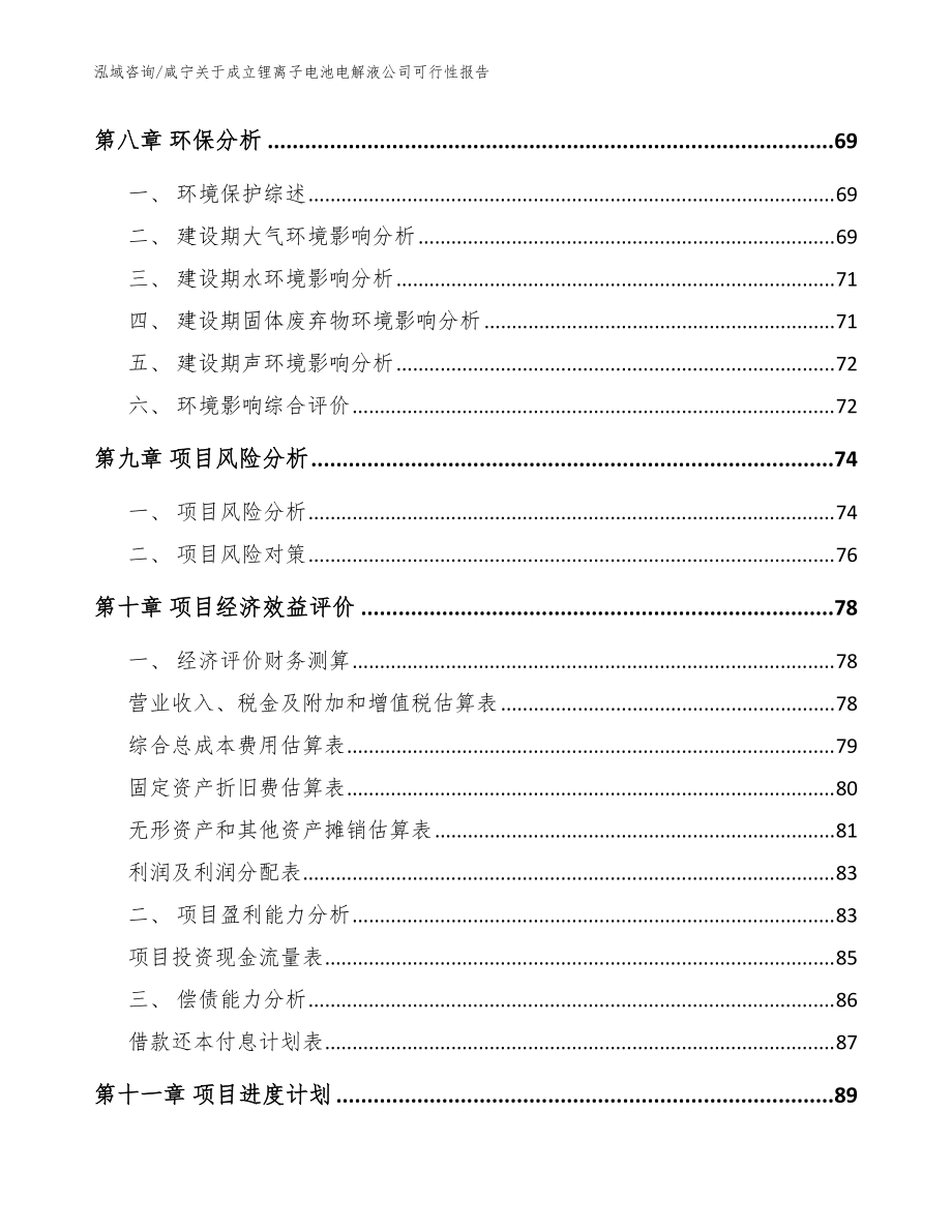 咸宁关于成立锂离子电池电解液公司可行性报告_范文模板_第4页