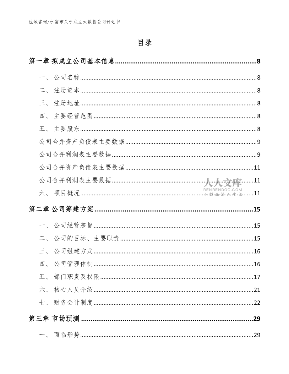 水富市關于成立大數據公司計劃書_參考模板_第2頁