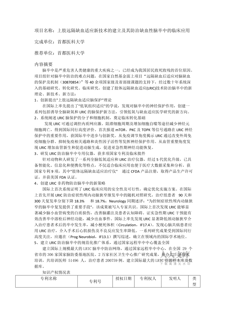 首都医科大学推荐申报2017年度高等学校科学研究优秀成果奖_第2页
