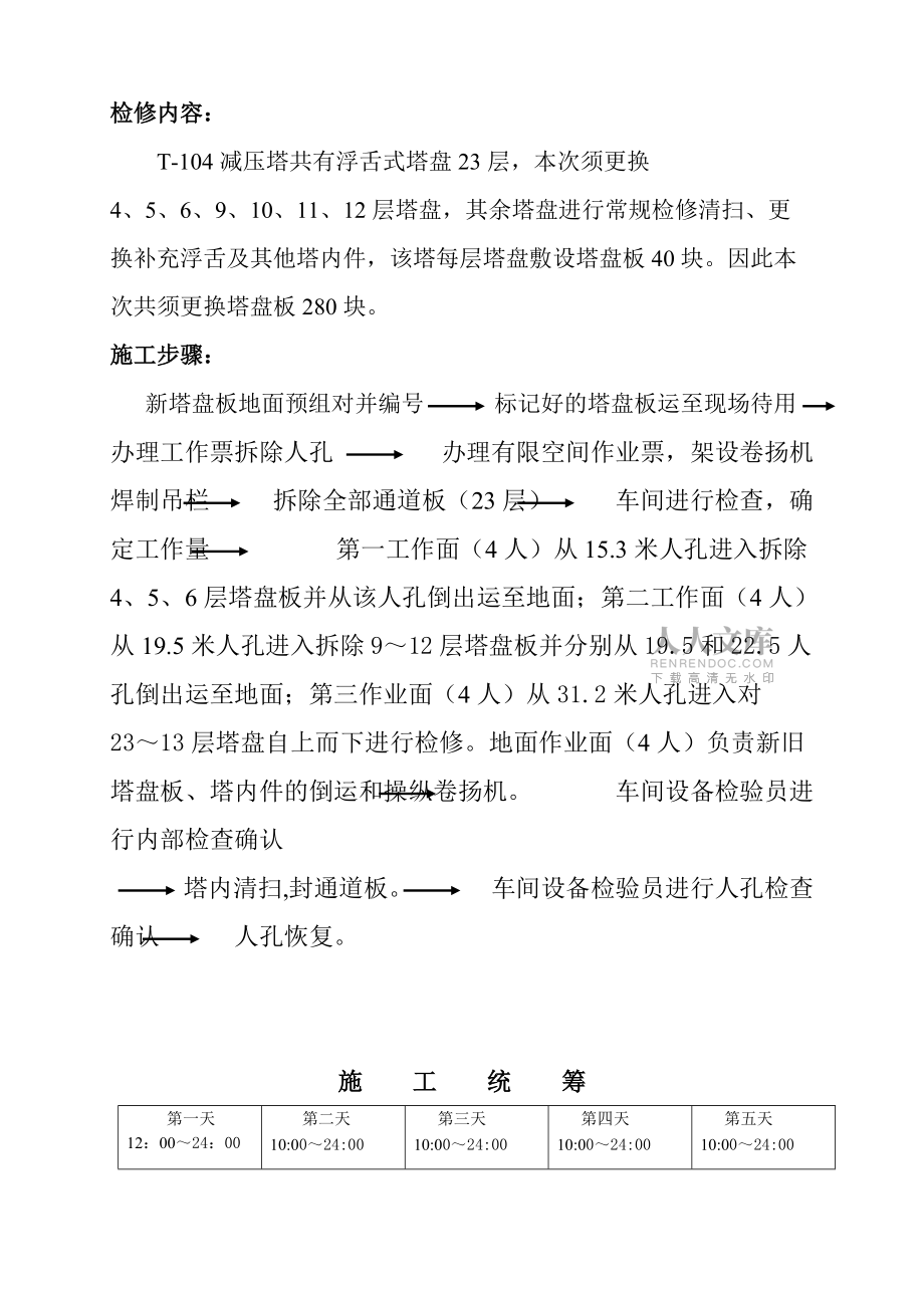 16265-T-104减压塔塔塔盘检查修复改1_第2页