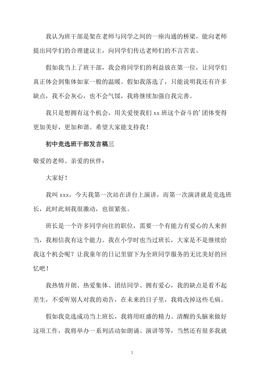 初中竞选班干部发言稿_第3页