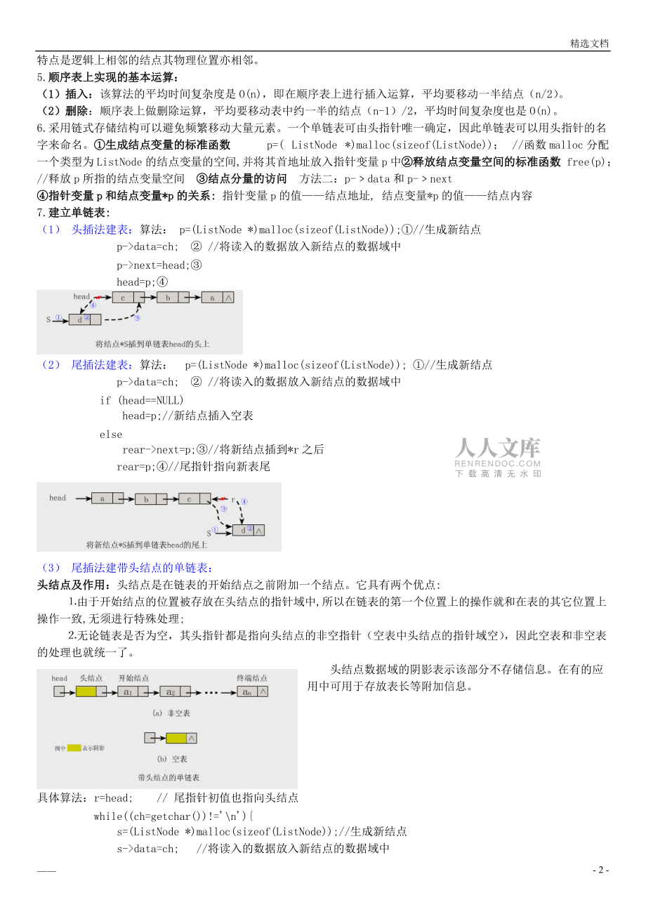 自学考试数据结构重点总结02331(2014整理)_第2页