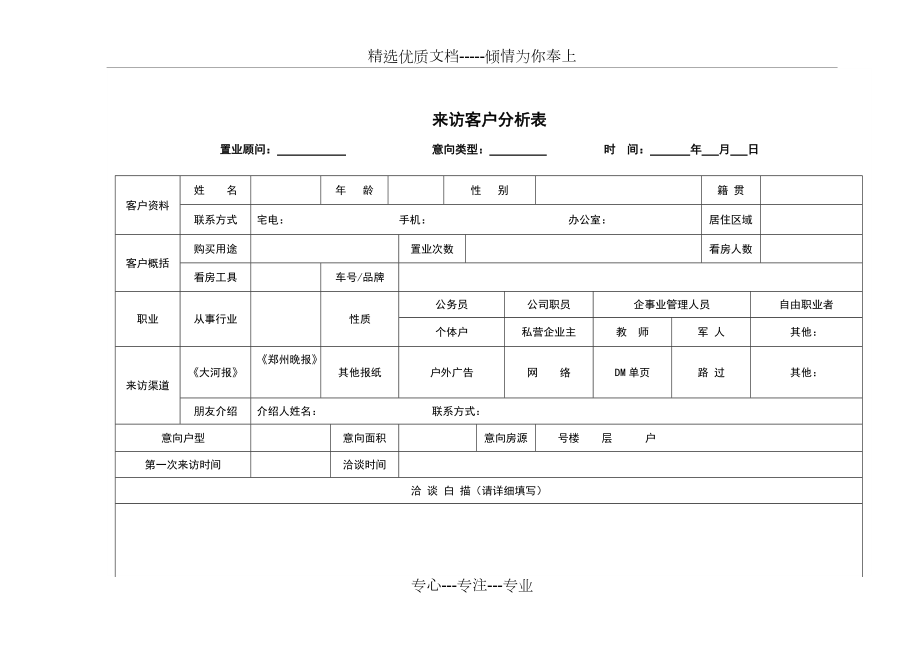 房地產營銷常用表格大全_第4頁