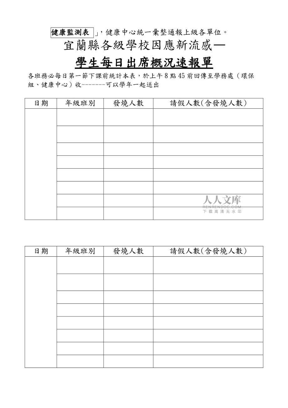 羅東國小班級(jí)傳染病通報(bào)表---各類填報(bào)表單_第2頁