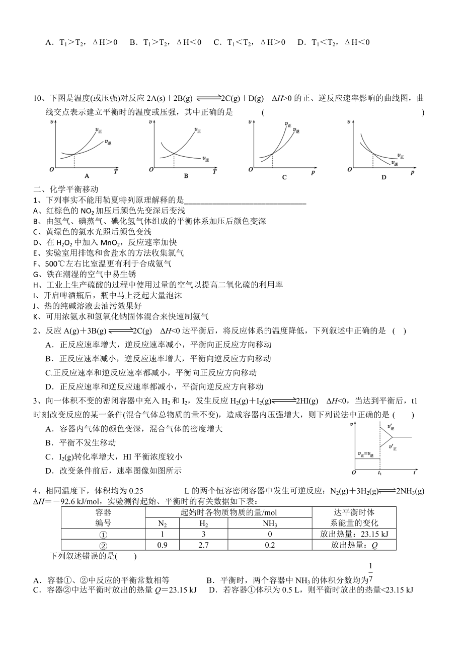 高中化學(xué)化學(xué)平衡移動(dòng)常見(jiàn)題型分類匯編_第3頁(yè)