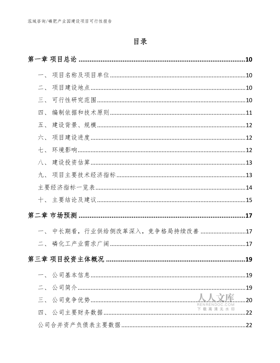 磷肥產業園建設項目可行性報告模板范文_第2頁