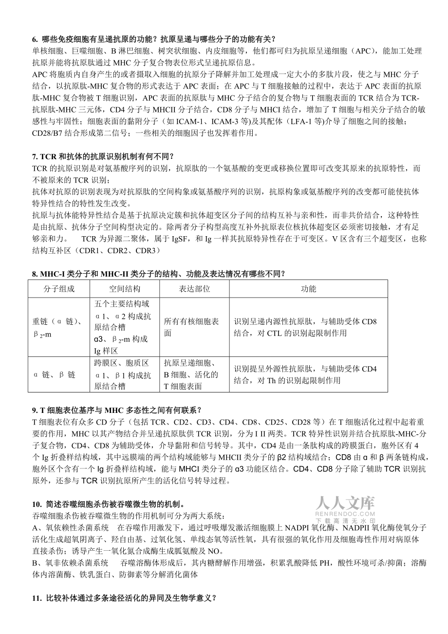 免疫学复习题答案很花功夫总结的_第2页