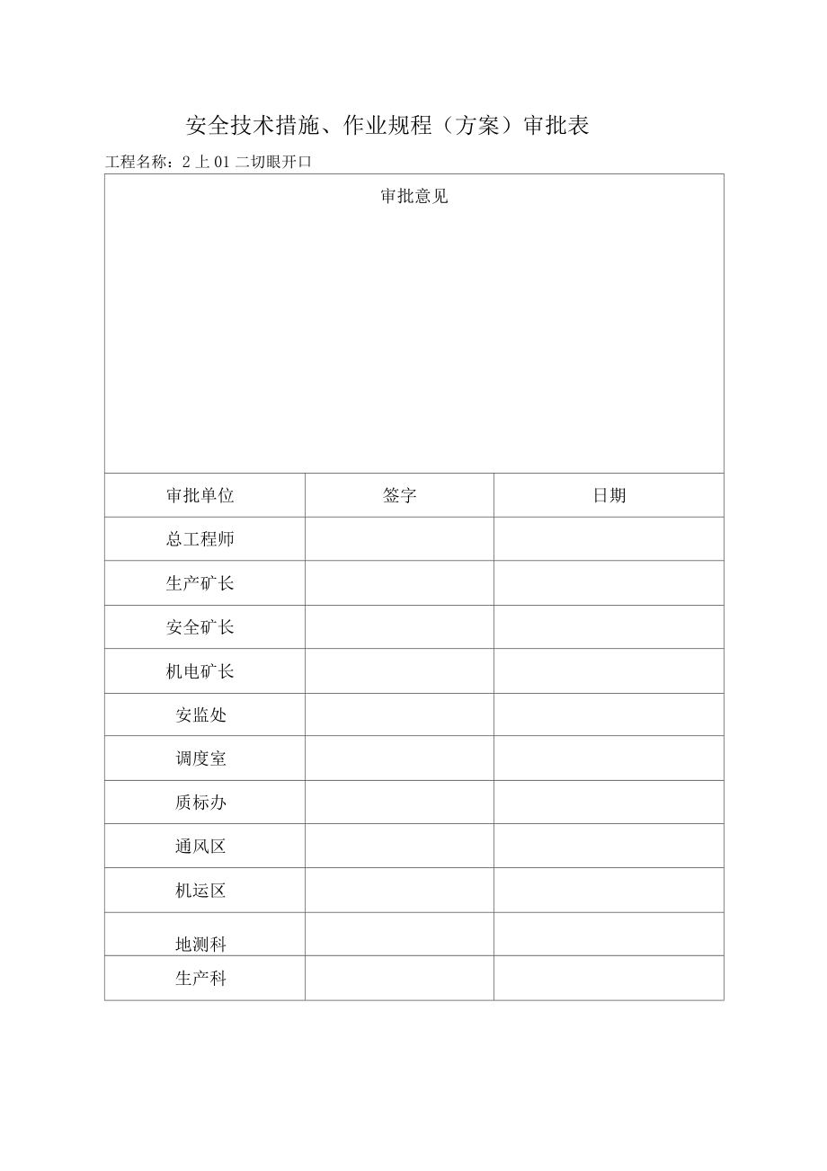 2上01工作面開(kāi)口措施_第1頁(yè)