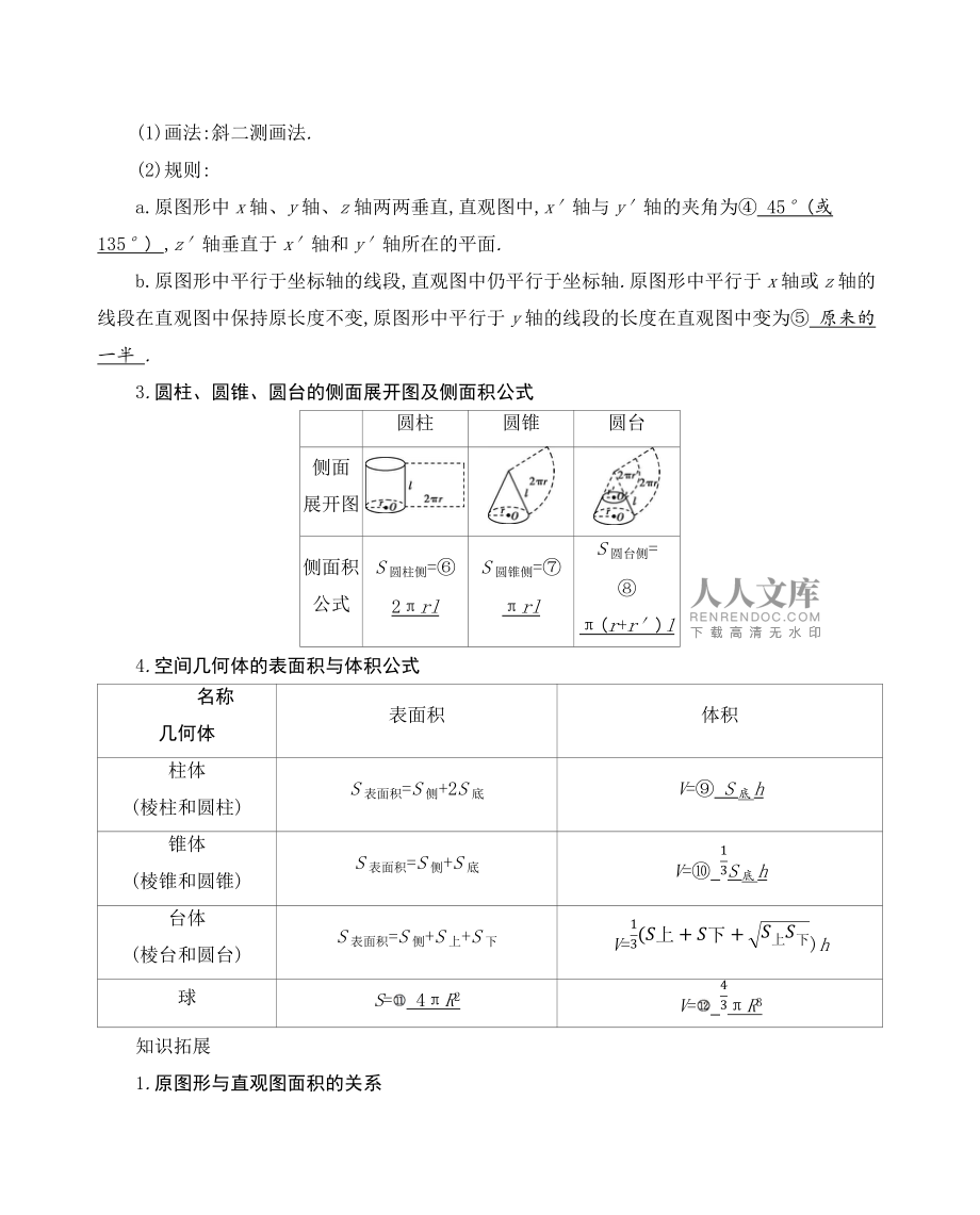 高考专题复习第一节　空间几何体及其表面积与体积_第2页