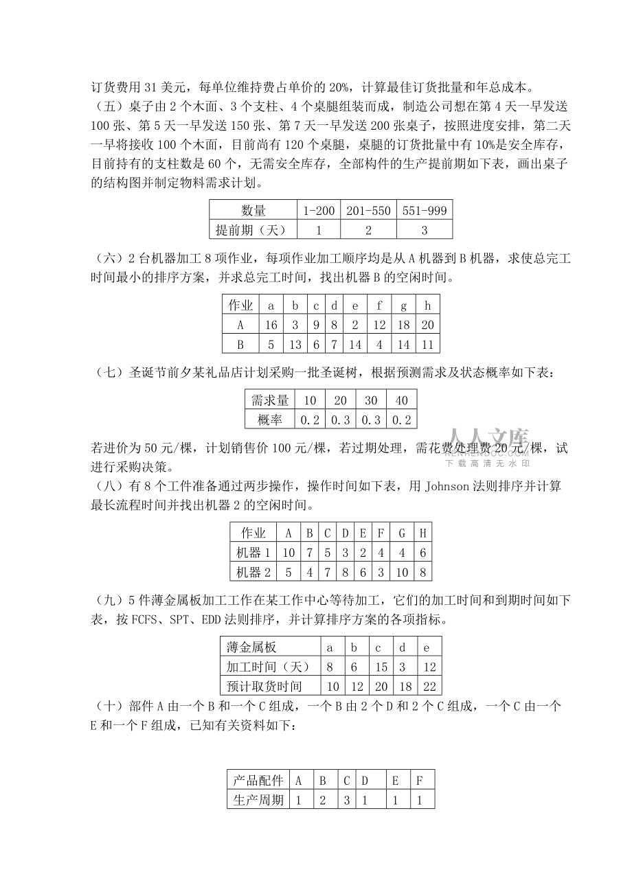 生產與運作作業(yè)習題_第2頁