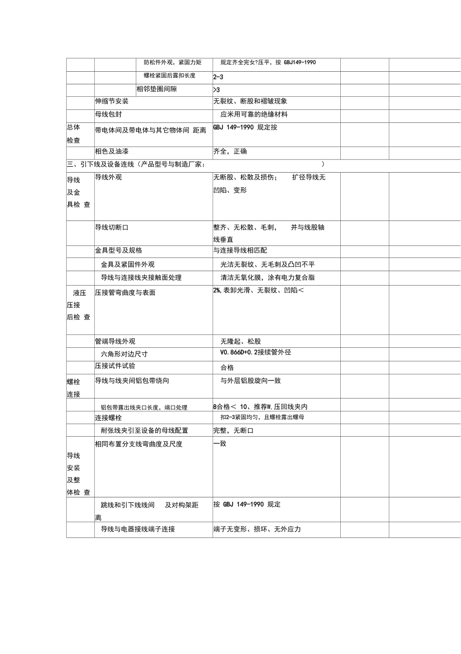 無功補償裝置安裝驗收表格_第4頁