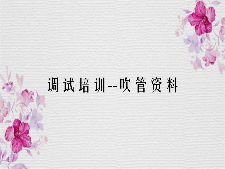 調(diào)試培訓(xùn)--吹管資料_第1頁(yè)