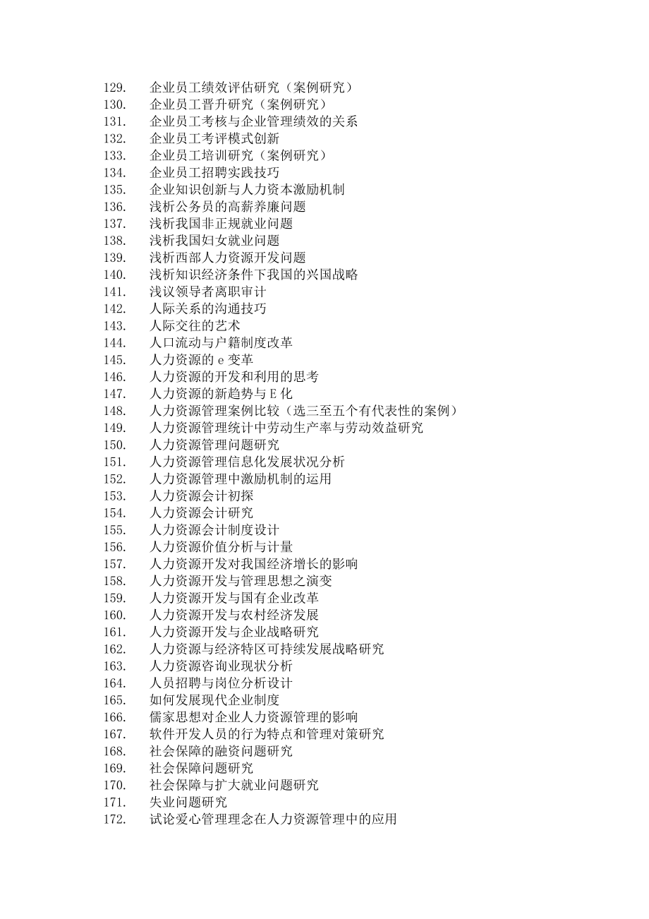 人力資源專業畢業論文參考選題_第4頁
