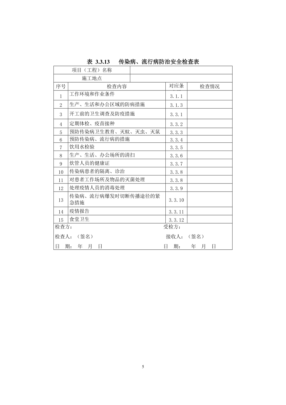 TB10301-2009表格(铁路工程基本作业施工安全技术规程)_第5页