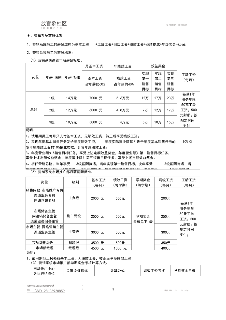 中小型培訓機構薪酬福利管理制(非教師類各個崗位)_第5頁