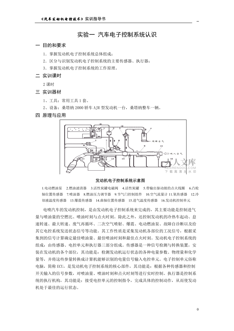 汽车发动机电控技术实验指导书_第2页