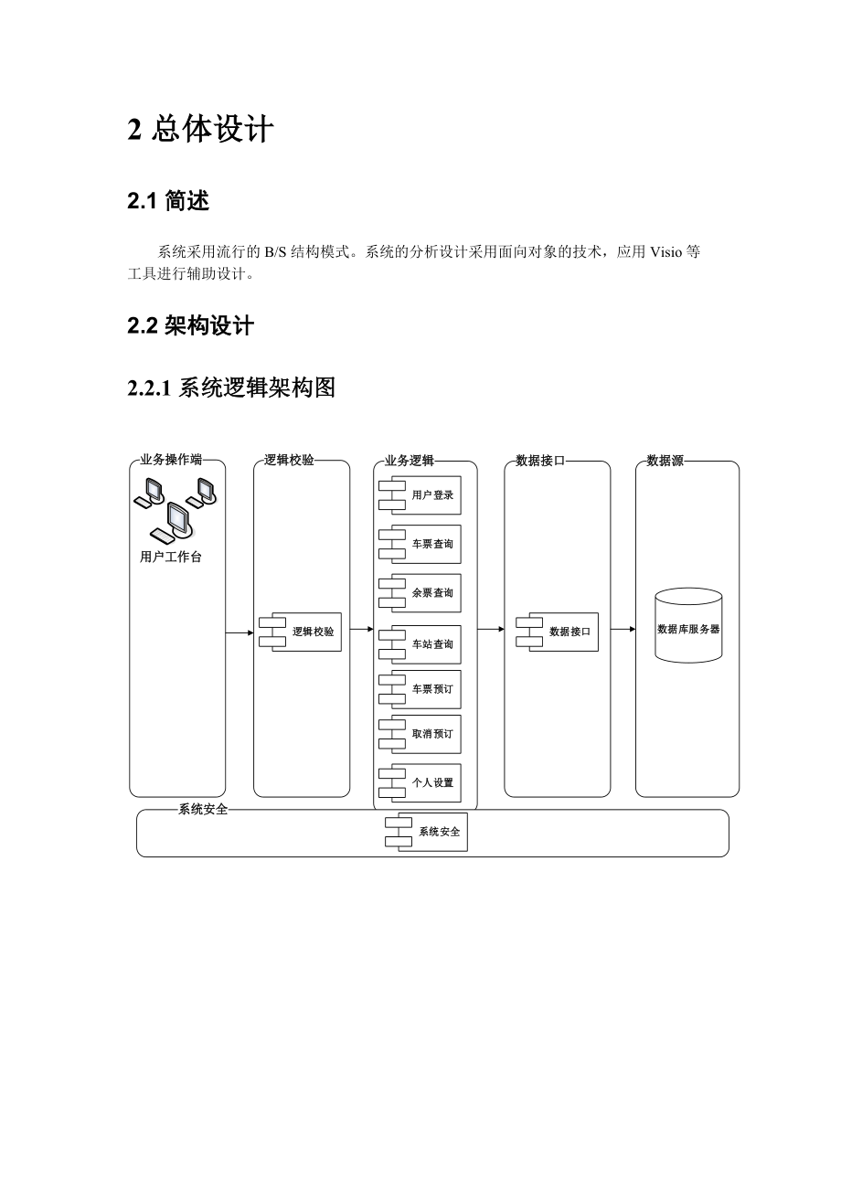 火车票预定查询系统概要设计说明书_第3页