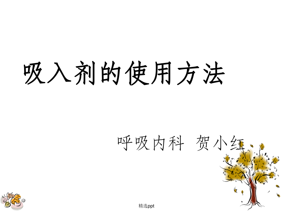住呼吸内科 吸入剂的使用_第1页