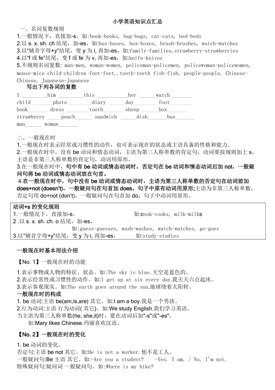 小升初英语知识点归纳总结09840_第1页