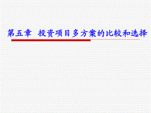 第五章 投资项目多方案的比较和选择
